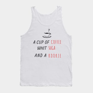 a cup of coffee with duga and a kookie Tank Top